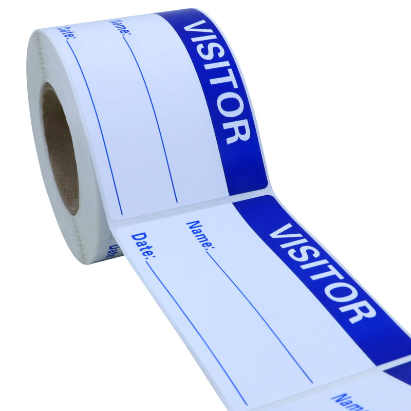 Hybsk Visitor Pass Blue Visitor Identification Labels 2x3 inch Stickers 300 Labels Per Roll (Blue) - LeoForward Australia