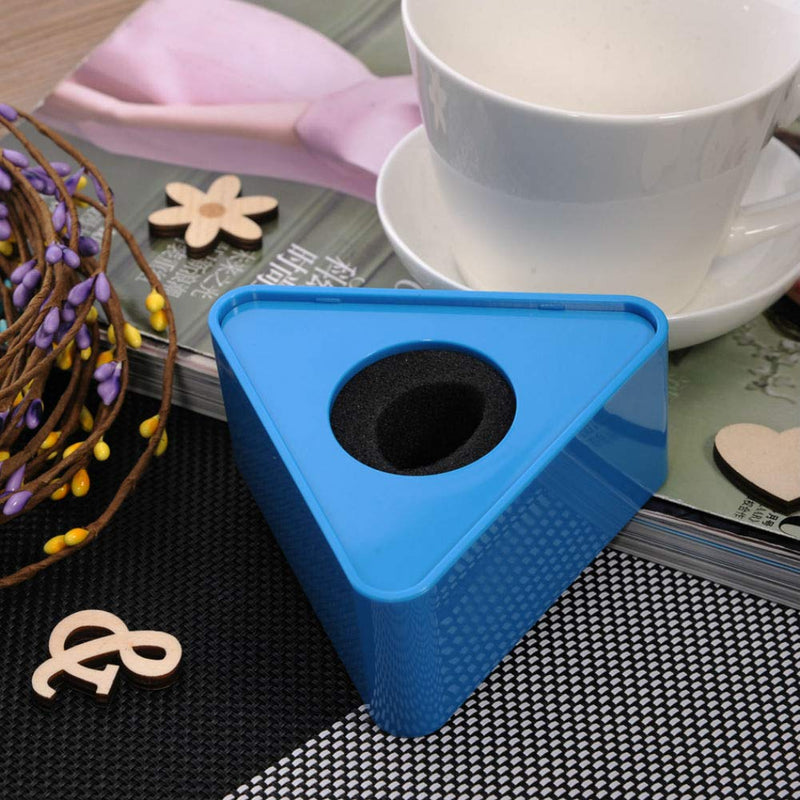  [AUSTRALIA] - Aysekone Portable Blue ABS Injection Molding Triangular Cube Shaped Interview Mic Microphone Logo Flag Station