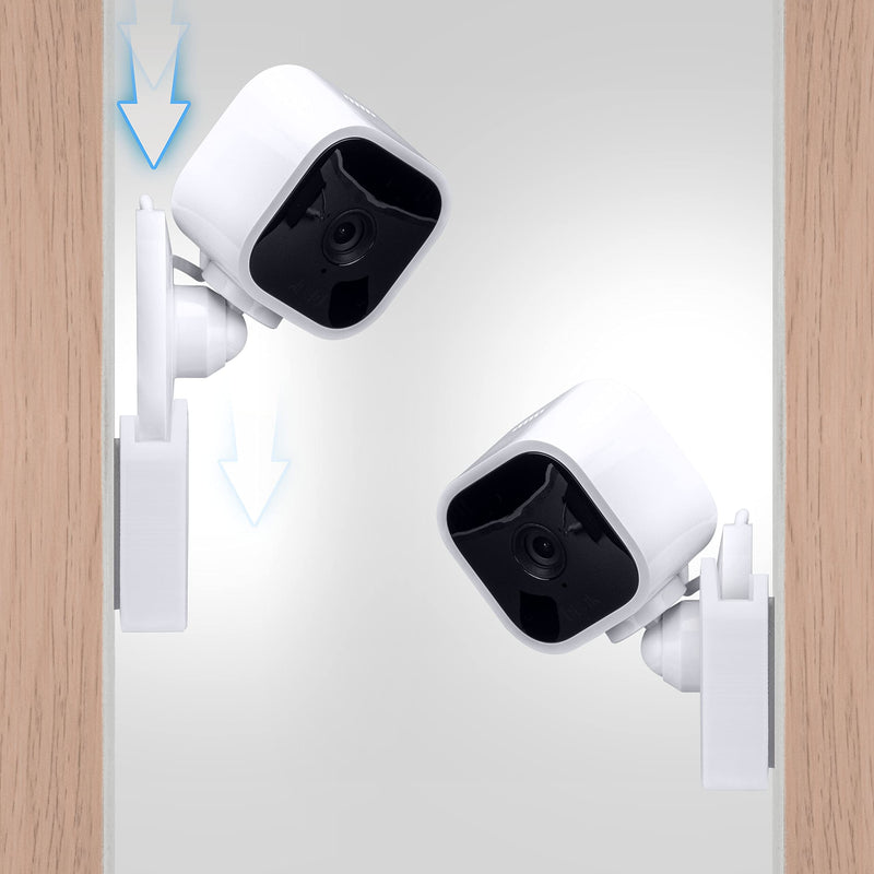  [AUSTRALIA] - Adhesive Wall Mount for Blink Mini Camera, 2 Pack, No Hassle Holder, Strong 3M VHB Tape, No Screws, No Mess Install, Bracket Stand (White) by Brainwavz White