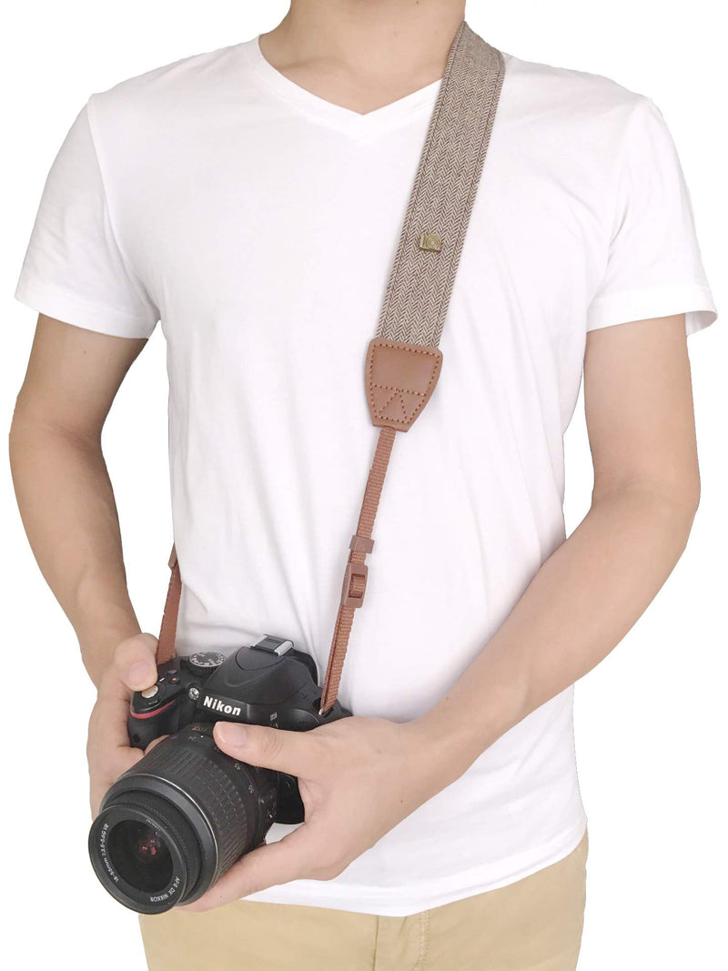  [AUSTRALIA] - Alled XN01-0942 Neck Shoulder Belt Strap, Vintage Print Soft Colorful Camera Straps for Women/Men for All DSLR/Nikon/Canon/Sony/Olympus/Samsung/Pentax/Olympus, Brown 75