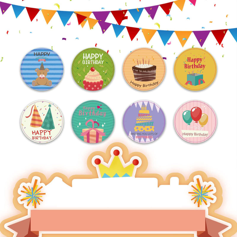  [AUSTRALIA] - 500 Pcs Round Happy Birthday Labels for Birthday Stickers Roll for Party Gift New Born Celebration, 1.5 Inches (Happy Birthday to You) Birthday-happy Birthday to You