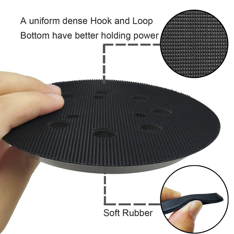  [AUSTRALIA] - 5 Inch Dia 8 Hole Sander Hook and Loop Replacement Sanding Pad For Makita BO5010, BO5030/K, BO5031K, BO5041K, XOB01Z Sander