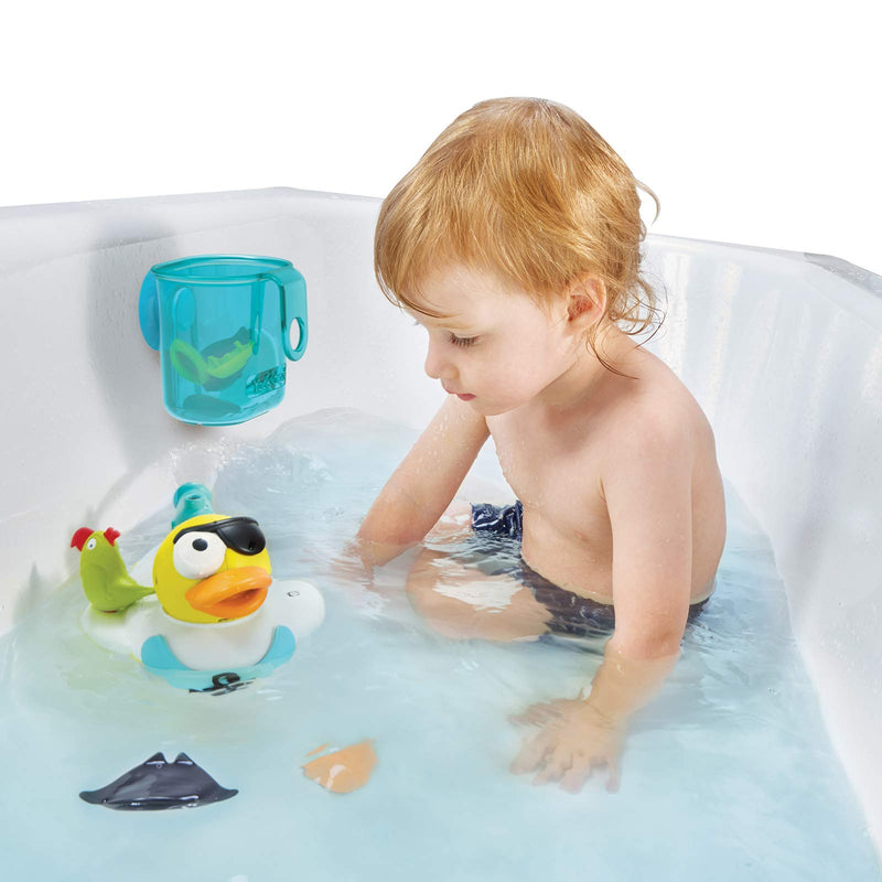  [AUSTRALIA] - Yookidoo Jet Duck Pirate Bath Toy with Powered Water Cannon Shooter - Sensory Development & Bath Time Fun for Kids - Ages 2+