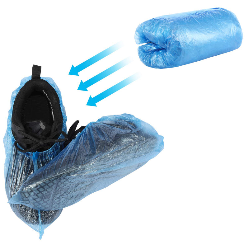  [AUSTRALIA] - 400 Pieces (200 Pairs) Disposable Boot and Shoe Covers for Floor, Carpet, Shoe Protectors, Durable Non-Slip (Blue)