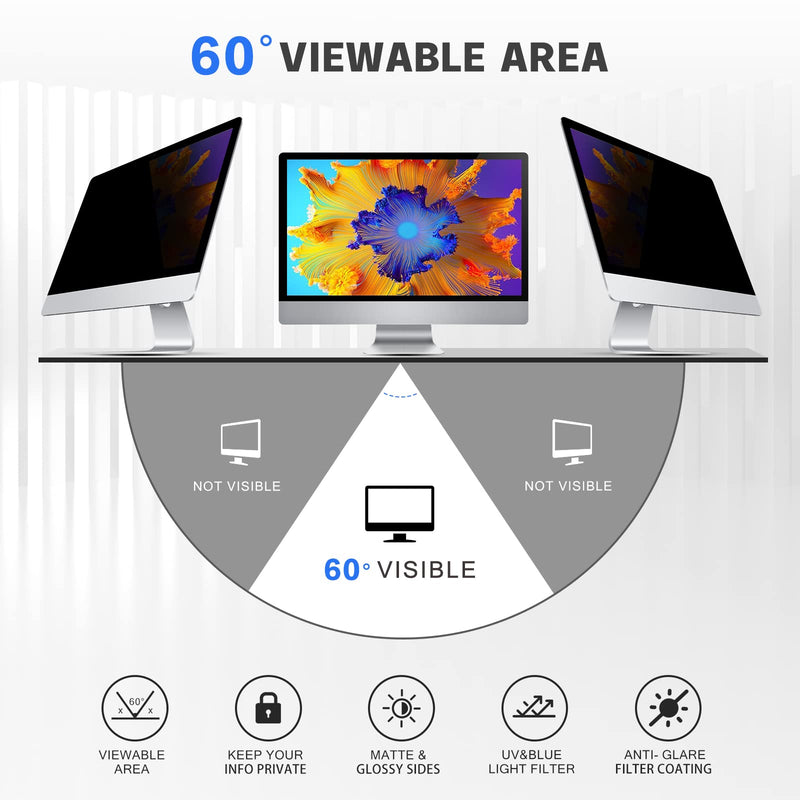 [AUSTRALIA] - 19" Computer Privacy Screen Filter for 16:10 Widescreen Monitors - Premium Anti-Glare Computer Screen Cover: Anti-Glare - Anti-Scratch - UV & Blue Light Screen Protection 19" Computer Privacy Screen Filter(16:10)