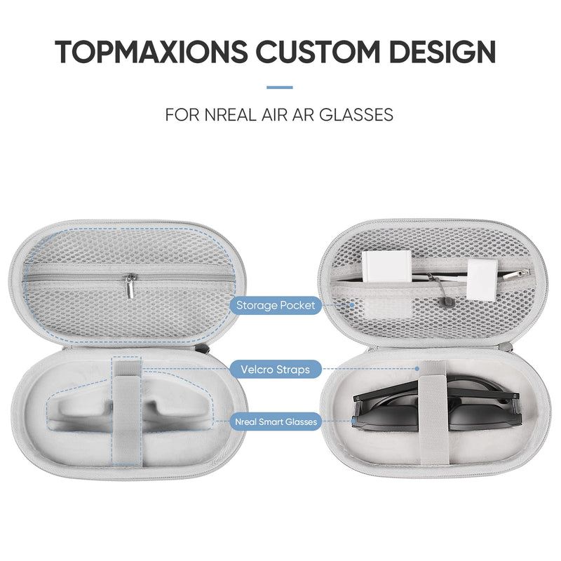  [AUSTRALIA] - AR Glasses Carrying Case Compatible with XREAL Air AR Glasses and Accessories, Smart Glasses Hard Case Suitable for Travel and Storage, Lightweight and Protable Protection White