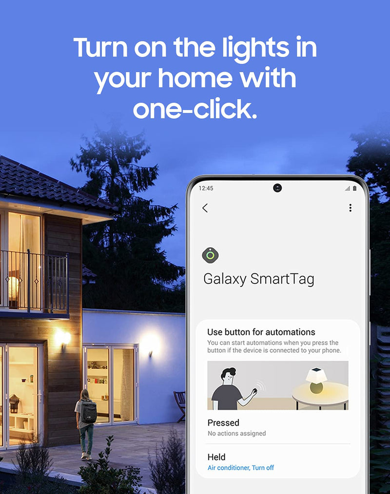  [AUSTRALIA] - Samsung Galaxy SmartTag+ Plus, 1 Pack, Bluetooth Smart Home Accessory, Attachment to Locate Lost Items, Pair with Phones Android 11 or Higher, Black Smart Tag Plus