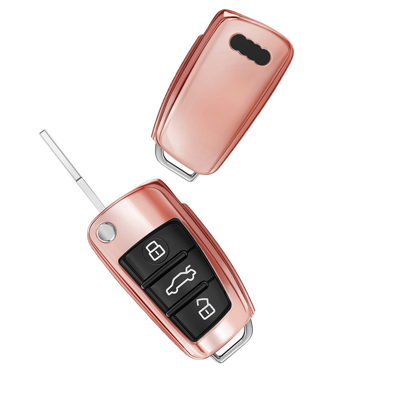 kwmobile Key Cover Compatible with Audi - Rose Gold High Gloss - LeoForward Australia