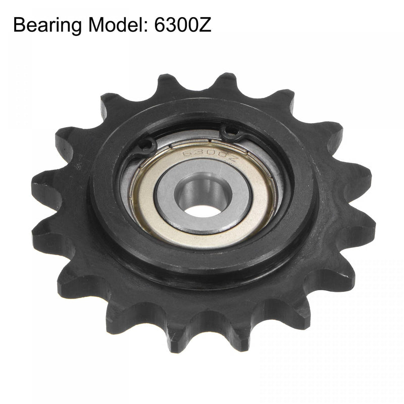  [AUSTRALIA] - uxcell #40 Chain Idler Sprocket, 10mm Bore 1/2" Pitch 16 Tooth Tensioner, Black Oxide Finished C45 Carbon Steel with Insert Single Bearing for ISO 08A Chains