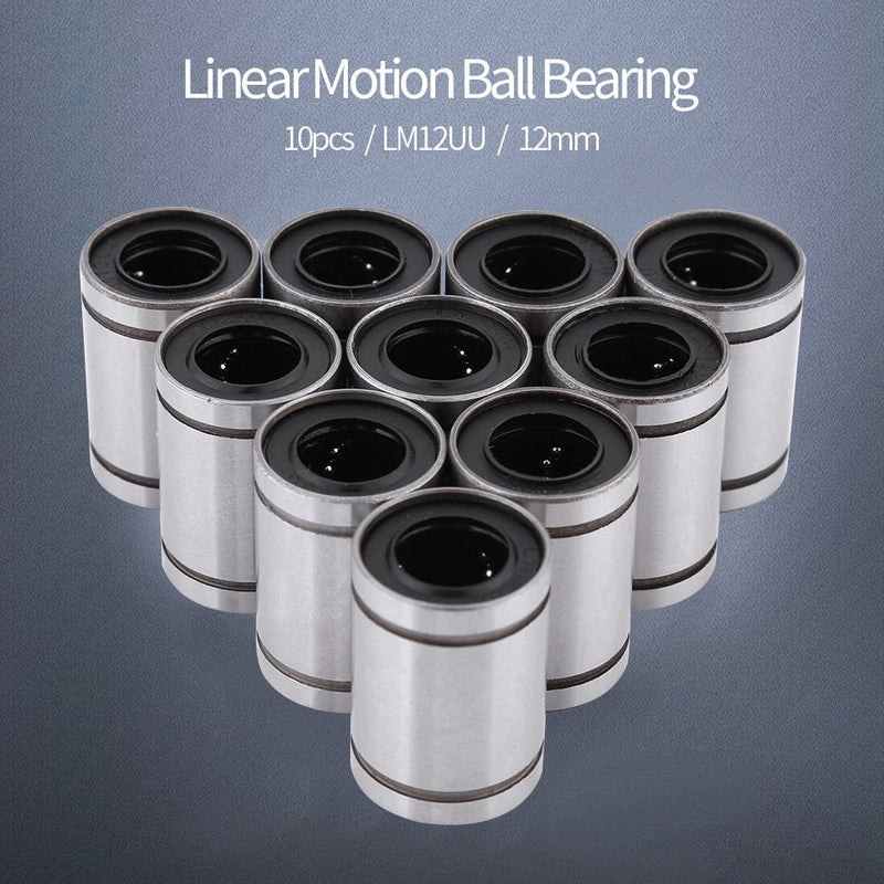  [AUSTRALIA] - LM12UU Bearing, 10 Pcs 12mm Linear Motion Ball Bearings Bushing Slide Bearing Rods for 3D Printer Cylinder CNC Parts, Pack of 10, 12 x 20 x 30mm