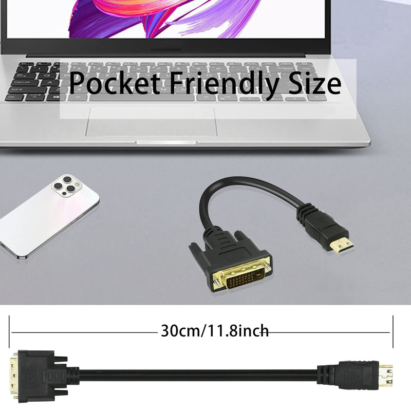  [AUSTRALIA] - PNGKNYOCN Mini HDMI to DVI Cable Mini HDMI Male to DVI-D Male Digital Monitor Adapter Cable for Computer,Monitor, Projector and More