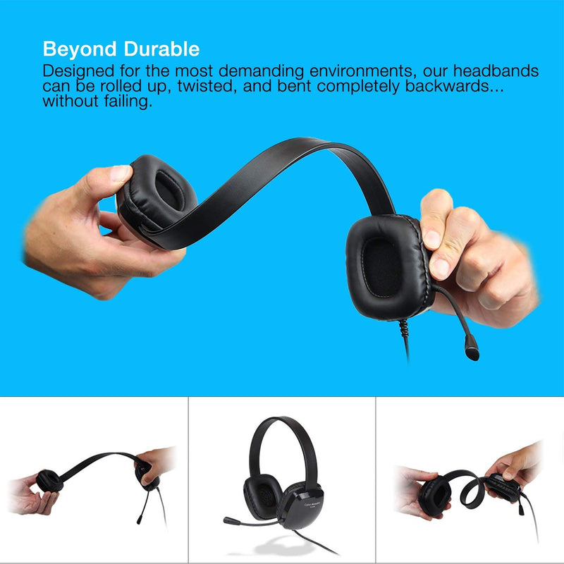  [AUSTRALIA] - Cyber Acoustics Stereo USB Headset, in-line Controls for Volume & Mic Mute, Noise Cancelling Mic & Flexible Boom for PC & Mac, Perfect for Classroom, Home or Office (AC-6012) 1 Unit