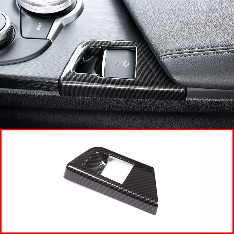 YUECHI Carbon Fiber Style for Alfa Romeo Giulia 2017-2018 ABS Plastic Car Interior Electronic Handbrake Decoration Cover Trim Accessories - LeoForward Australia