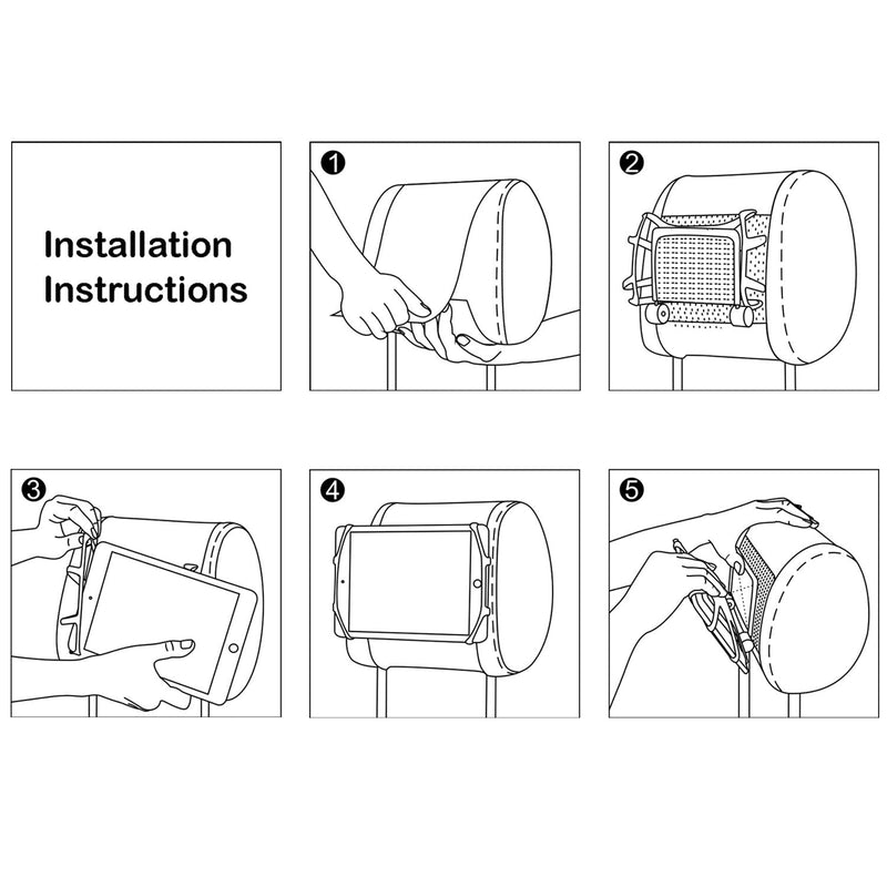  [AUSTRALIA] - TFY Car Mount Universal Car Headrest Mount Holder with Silicon Holding Net Compatible with Both 4.5-6 Inch Phones and 7-10.5 Inch Tablets