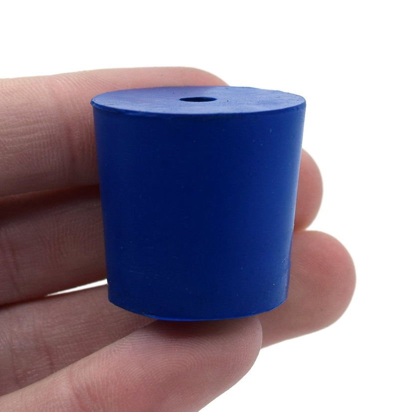  [AUSTRALIA] - 10PK Neoprene Stoppers, 1 Hole - ASTM - Size: #5-23mm Bottom, 27mm Top, 25mm Length - Suitable for use with Petroleum, Oils & Most Inorganic Acids and Bases - Eisco Labs