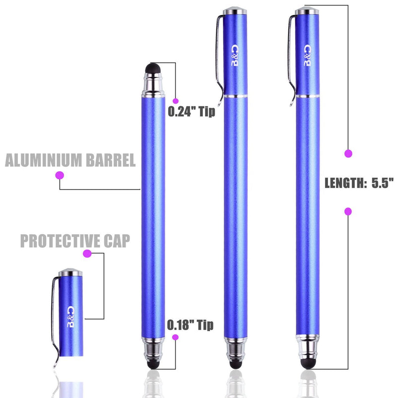 Bargains Depot 2 in 1 Capacitive Stylus(4 pcs) (1Black/Blue/Purple/Red) 1Black/Blue/Purple/Red - LeoForward Australia