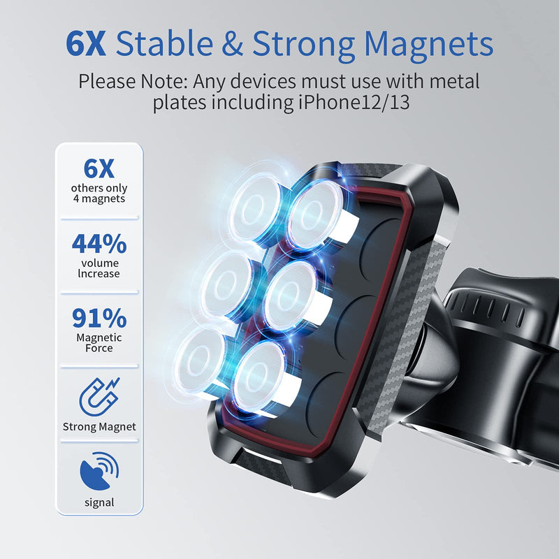  [AUSTRALIA] - OQTIQ Magnetic CD Phone Car Mount for Car CD Player, CD Slot Car Phone Mount Holder with Built-in 6 Strong Magnets, Compatible with iPhone Samsung Galaxy LG and More