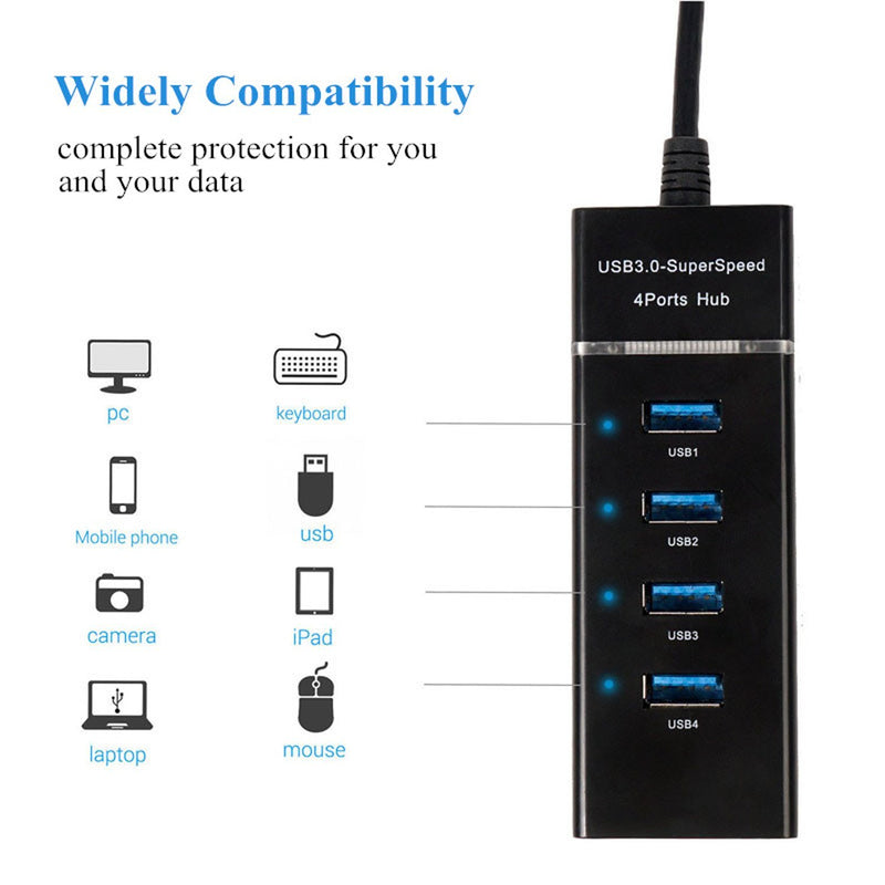 XBOSS C8 4 Port USB 3.0 Hub High Speed 5Gbps Transfer Speed Lightweight USB Cable Adapter for PS4/PS4 Slim/Ps4 Pro/Xbox ONE/XBOX360/Computer Laptop PC - LeoForward Australia