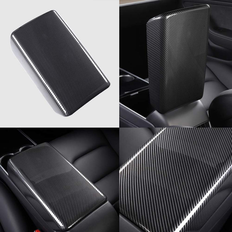  [AUSTRALIA] - CoolKo Custom Fit Center Console Armrest Panel Box Cover Modification with Carbon Fiber Pattern for Model 3 [ 1 Piece ]