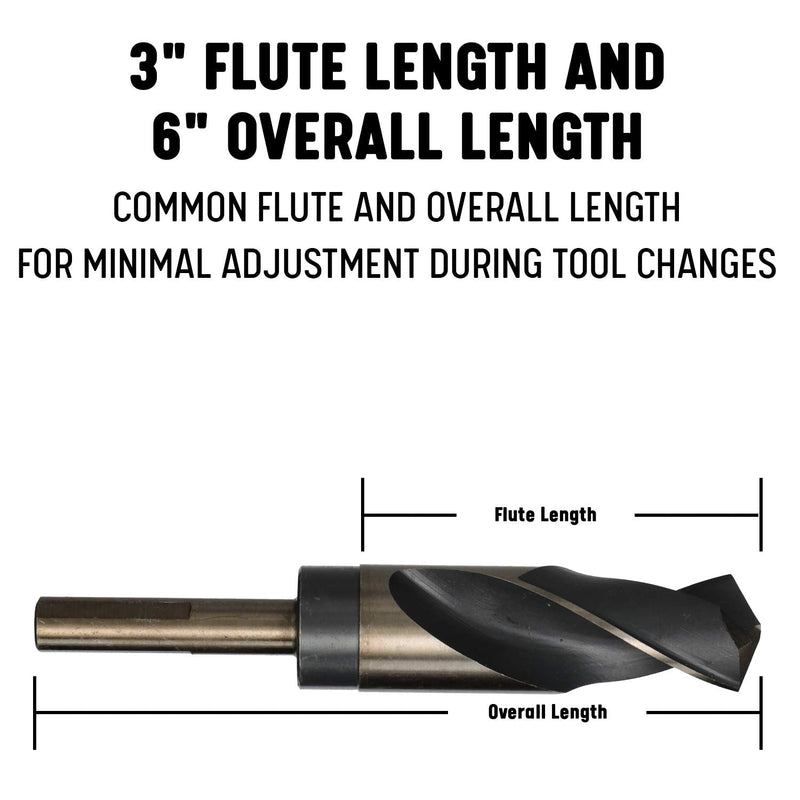  [AUSTRALIA] - Drill America - KFDRSD9/16 9/16" Reduced Shank High Speed Steel Black & Gold KFD Drill Bit with 1/2" Shank, KFD Series 9/16"