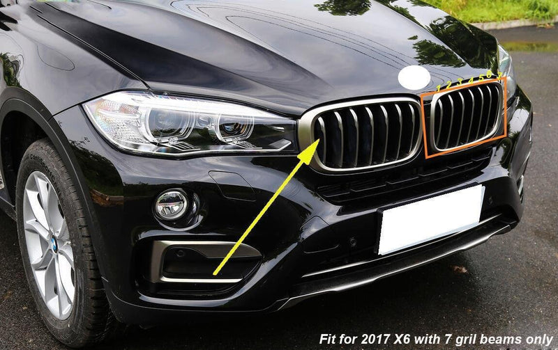 [AUSTRALIA] - Xotic Tech Grille Insert Trim - M-Colored Grille Insert Decor Exact Fit for BMW X6 F16 2017 and up with 7-Beam Kidney Grille 2017 and up X6 (F16) 7-Beam Grill