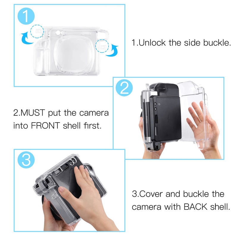  [AUSTRALIA] - Fintie Protective Clear Case for Fujifilm Instax Wide 300 Instant Film Camera - Crystal Hard Cover with Precise Cutout, Clear