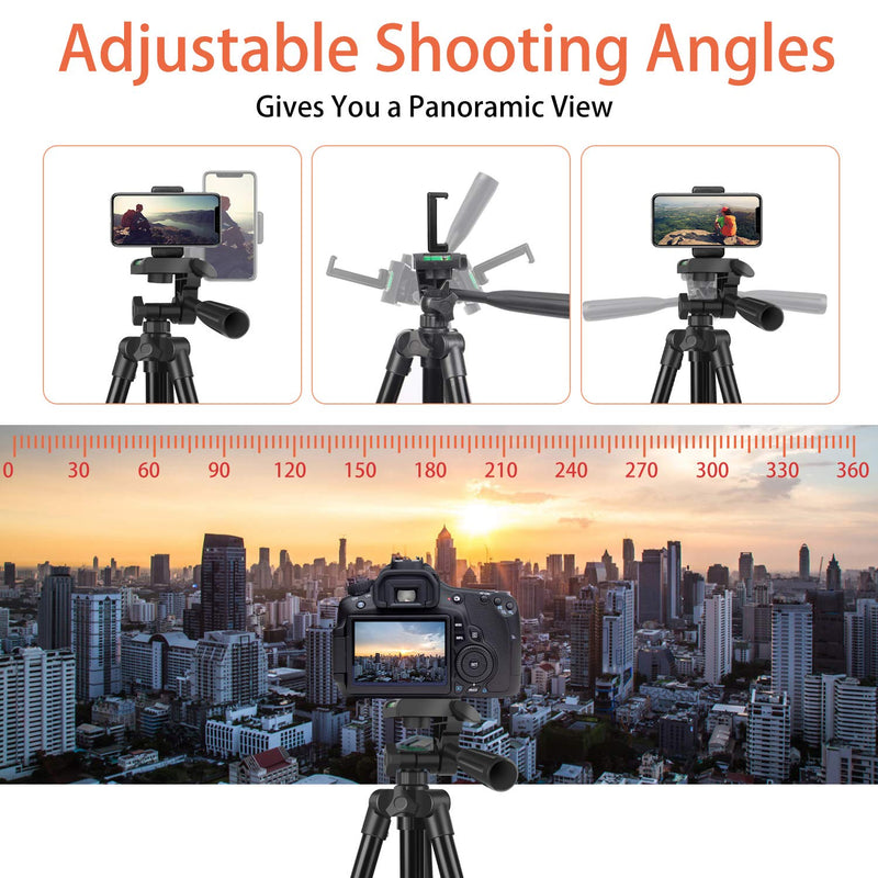 60" Phone Tripod, UEGOGO Tripod for iPhone with Remote Shutter and Universal Clip, Compatible with iPhone/Android/Sport Camera Perfect for Video Recording/Selfies/Live Stream/Vlogging 60" - LeoForward Australia
