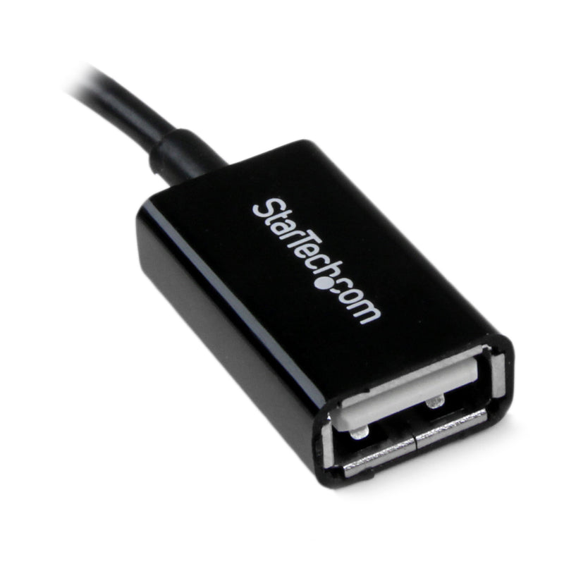  [AUSTRALIA] - StarTech.com 5in Micro USB to USB OTG Host Adapter - Micro USB Male to USB A Female On-The-GO Host Cable Adapter (UUSBOTG) 5in / 13cm Black