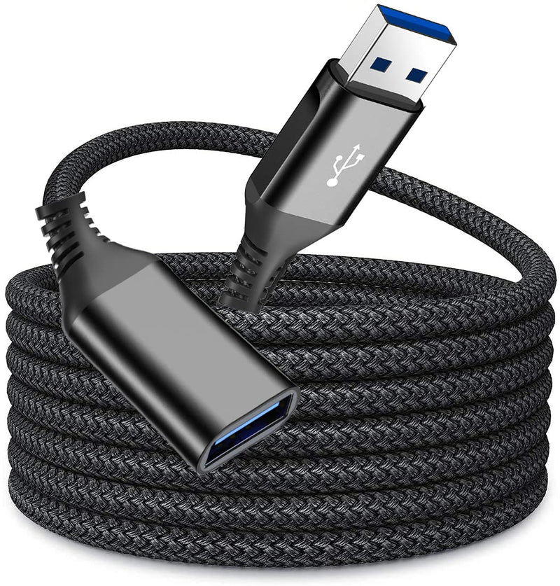  [AUSTRALIA] - USB 3.0 Extension Cable 10ft, sweguard Type A Male to Female USB 3.0 Extension Cord Nylon Braided Supports High Speed 5Gbps Compatible with USB Keyboard,Flash Drive,Hard Drive,Printer & More-Black black