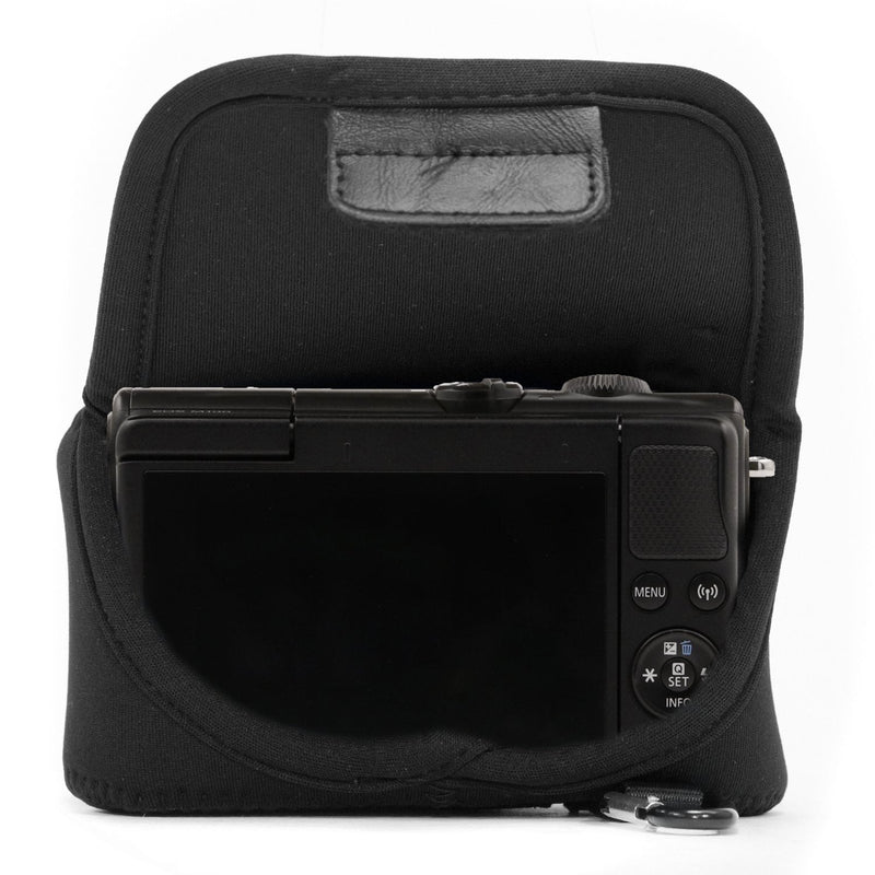  [AUSTRALIA] - MegaGear Canon EOS M100, M200 (15-45mm) Ultra Light Neoprene Camera Case, with Carabiner - Black - MG1320