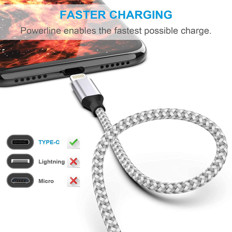  [AUSTRALIA] - MUXA iPhone Charger [Apple MFi Certified] 6Pack 3/3/6/6/6/10 FT Nylon Braided Fast Charging Lightning Cable Compatible iPhone 13 12 11 Pro Max XS X