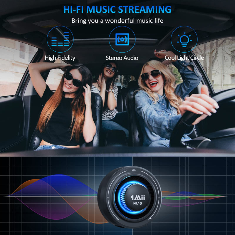  [AUSTRALIA] - 1Mii Aux Bluetooth 5.3 Adapter for Car, Bluetooth Car Adapter w/3 Ports USB Car Charger, Bluetooth Wireless Audio Receiver Kit for Car/Home Stereo, Hands-Free Call/Plug and Play/Noise Cancelling