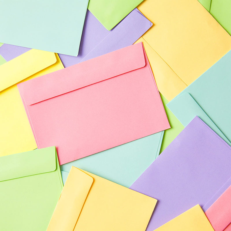  [AUSTRALIA] - A4 Envelopes, 48-Pack Colored Envelopes 4x6, Envelopes for Invitations, Pastel Colored Envelopes, A4, 4 1/4 x 6 1/4 Inches, 6 Colors