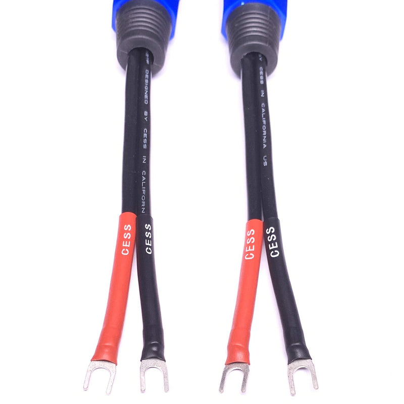  [AUSTRALIA] - CESS-001S Spade Fork Plug to Speakon Female Jack Adapter for Speaker Cable - 2 Pack (Small Spade) Small Spade