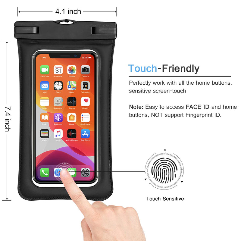 Universal Waterproof Case, IFCASE TPU Phone Dry Bag Pouch for iPhone 12 Pro Max, 11 Pro Max, XS XR SE, Samsung Galaxy S21 S20 S10 S9 S8 Plus, S21 Ultra, S20 FE, Note 20 10 9 (Black) Black - LeoForward Australia