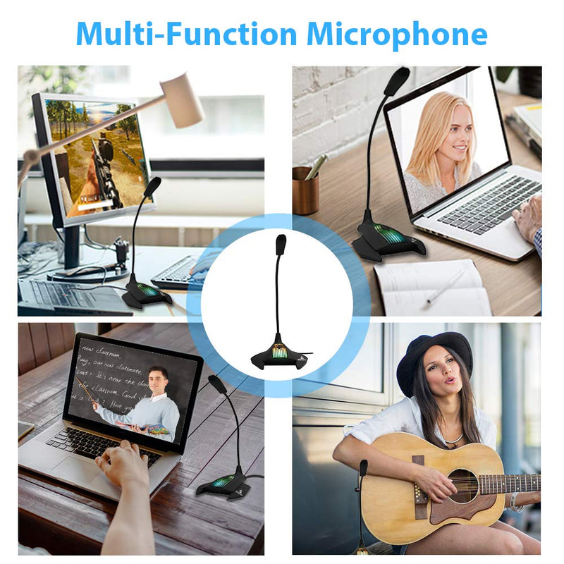  [AUSTRALIA] - NexiGo USB Computer Microphone, Desktop Microphone with Adjustable Gooseneck and LED Indicator, Compatible with Windows/Mac/Laptop/Desktop, Ideal for YouTube, Skype, Zoom, Gaming Streaming