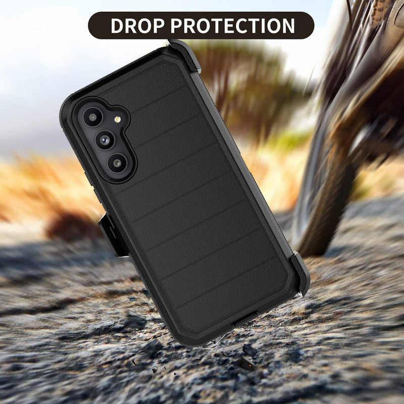  [AUSTRALIA] - Takfox Galaxy A54 5G Case, for Samsung A54 5G Belt Clip Holster Phone Case with [Built-in Screen Protector] Kickstand Protective Rugged Heavy Duty Shockproof Dustproof Durable Cover-Black/Black Black/Black