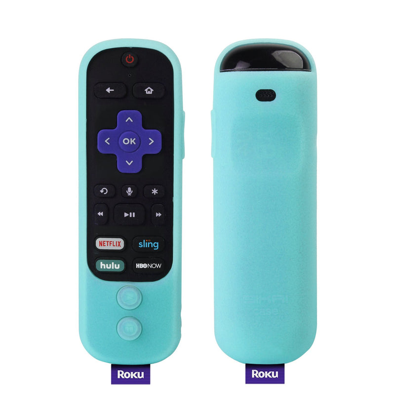 SIKAI Silicone Case for 2018 Roku Ultra Remote Shockproof Protective Cover for Roku Ultra 4661R with Power Button Remote Jack Hole Cutout Anti-Slip Anti-Lost with Hand Strap (Glow in Dark Blue) Luminous Blue - LeoForward Australia