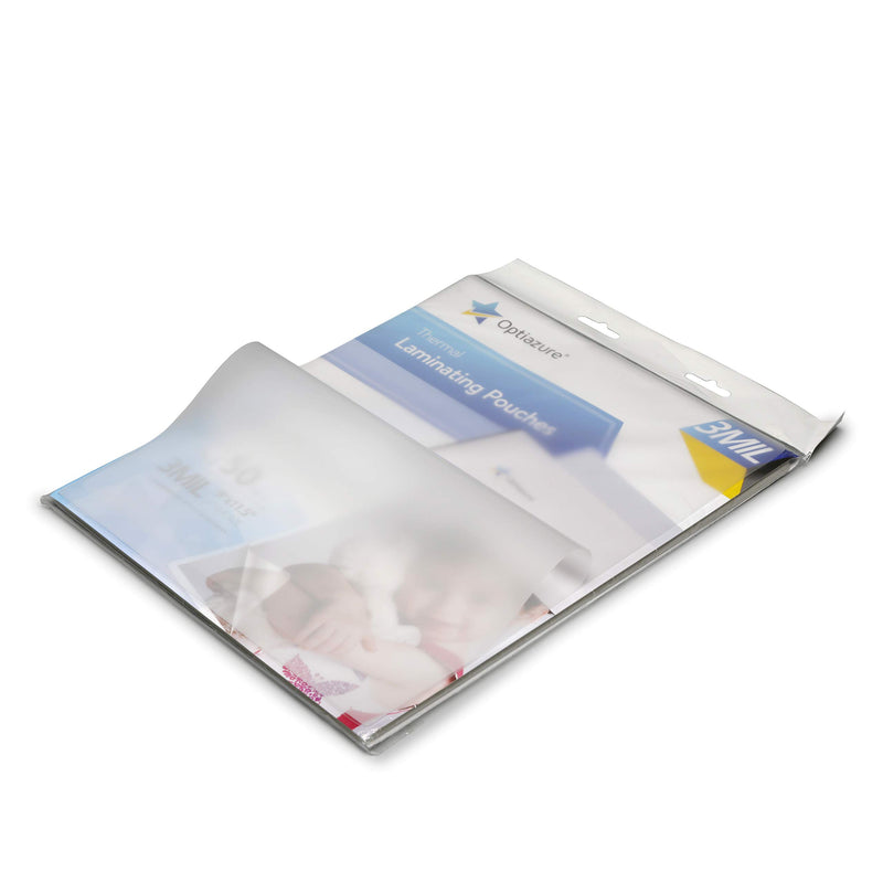  [AUSTRALIA] - Optiazure Thermal Laminating Pouches 9"x11.5" Inches, 3mil 50Pack, Laminated Paper, Clear, Letter Size 3mil 50PK