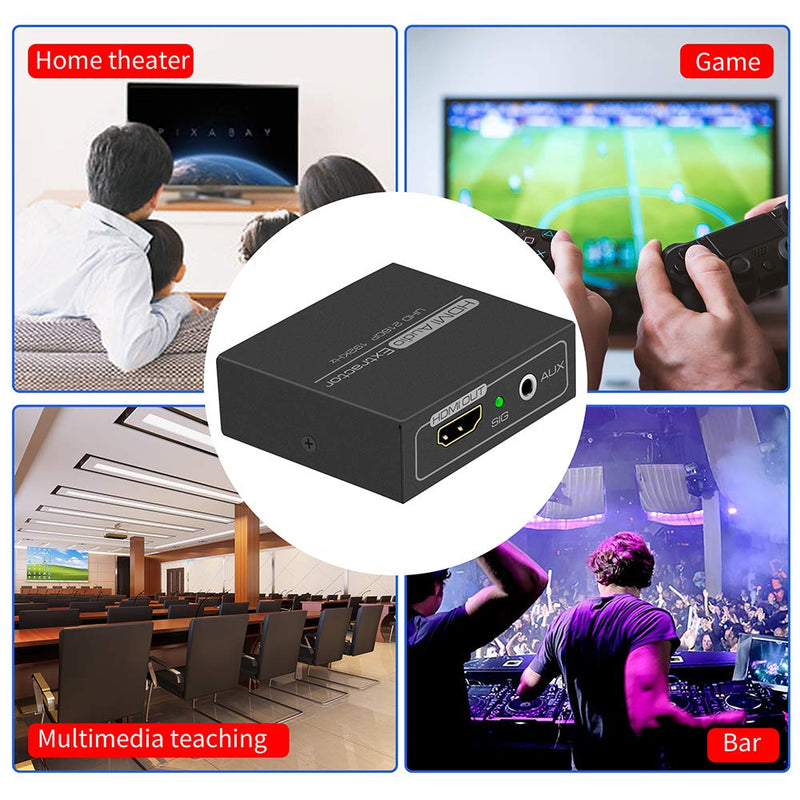  [AUSTRALIA] - HDMI Audio Extractor,4K HDMI to HDMI with Audio 3.5mm AUX Stereo and L/R RCA Audio Out,HDMI Audio Converter Adapter Splitter Support 4K 1080P 3D Compatable for PS3 Xbox Fire Stick.