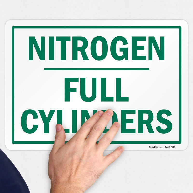 SmartSign "Nitrogen Full Cylinders" Label | 10" x 14" Laminated Vinyl - LeoForward Australia
