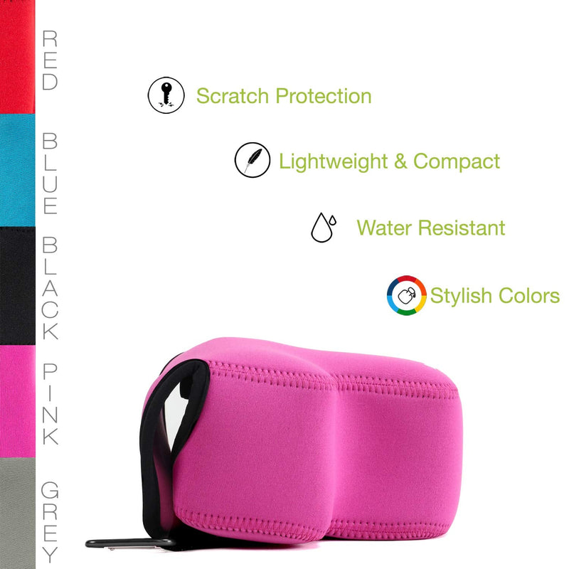  [AUSTRALIA] - MegaGear Ultra Light Neoprene Camera Case Compatible with Sony Cyber-Shot DSC-RX10 IV, DSC-RX10 III Hot Pink