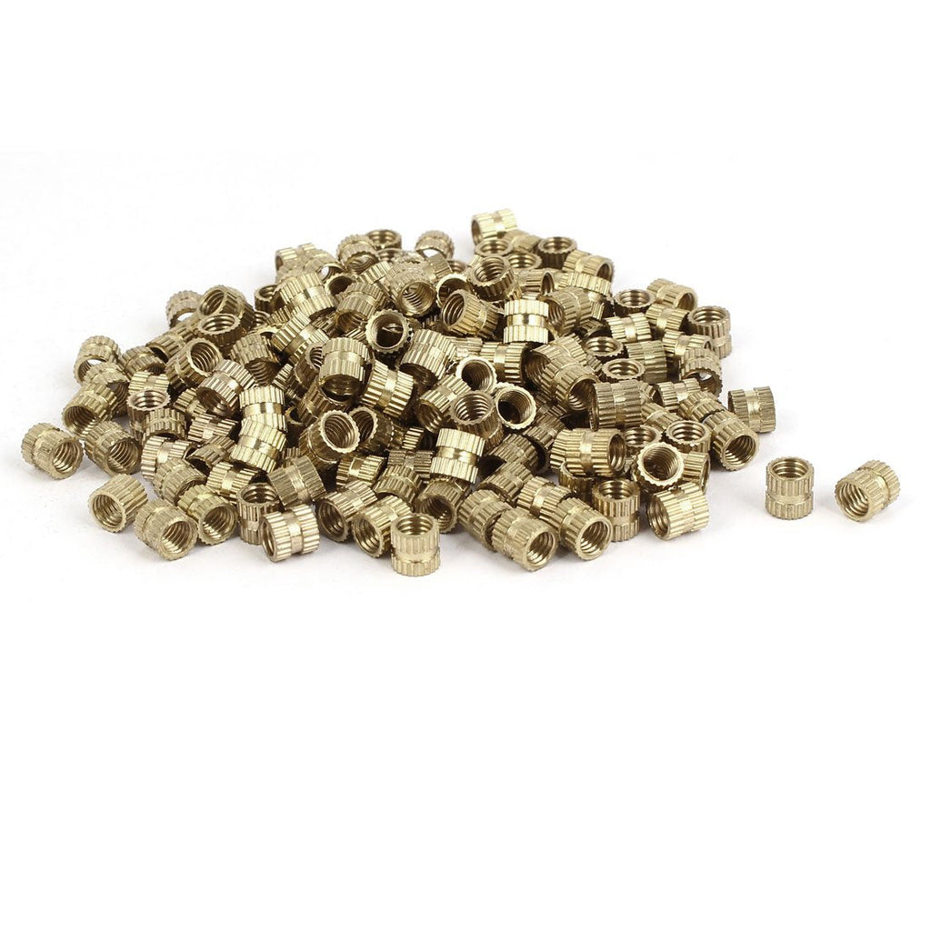  [AUSTRALIA] - uxcell Knurled Insert Nuts - 100Pcs M5 x 0.8mm Female Thread Brass Threaded Insert Embedment Nuts for 3D Printer