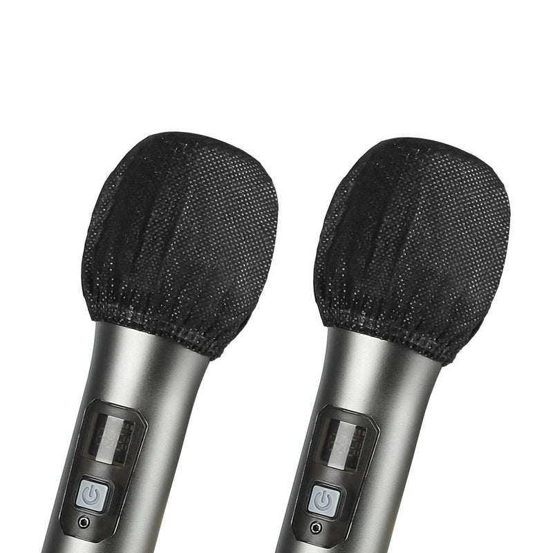  [AUSTRALIA] - 300 Pcs Disposable Microphone Cover Non-Woven Handheld Microphone Windscreen Protective Cap for Recording Room, KTV and Any Shared Environment (Black) Black(300PCS)