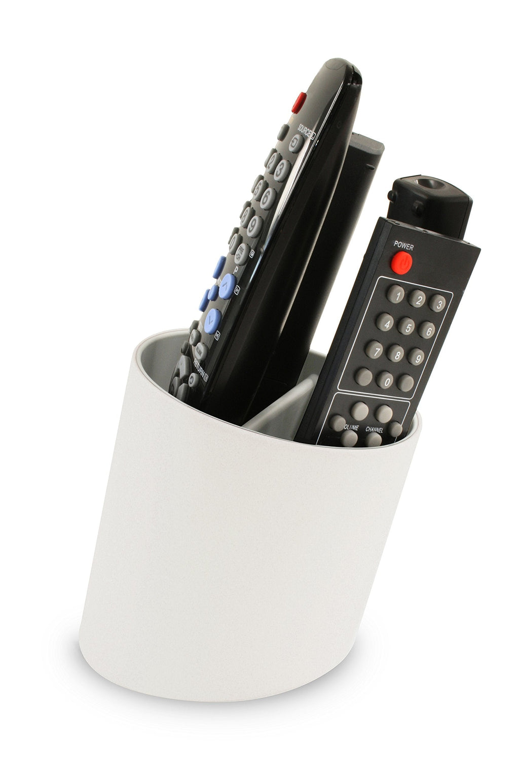  [AUSTRALIA] - j-me Remote Control Holder | TV Remote Holder | Media Storage Caddy | Remote Organizer | Caddy Organizer for up to 4 Remote Controls (White/Gray) White/Gray