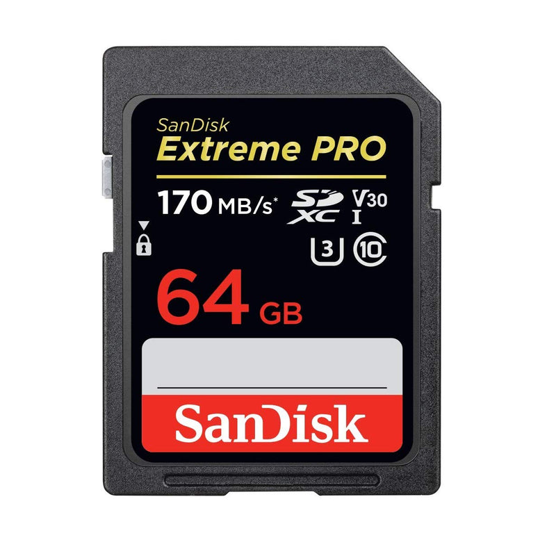  [AUSTRALIA] - SanDisk 64GB SDXC SD Extreme Pro Memory Card Bundle Works with Canon EOS 5D Mark IV, 6D Mark II, 7D Mark II Digital DSLR Camera 4K (SDSDXXY-064G-GN4IN) Plus 1 Everything But Stromboli (TM) 3.0 Reader