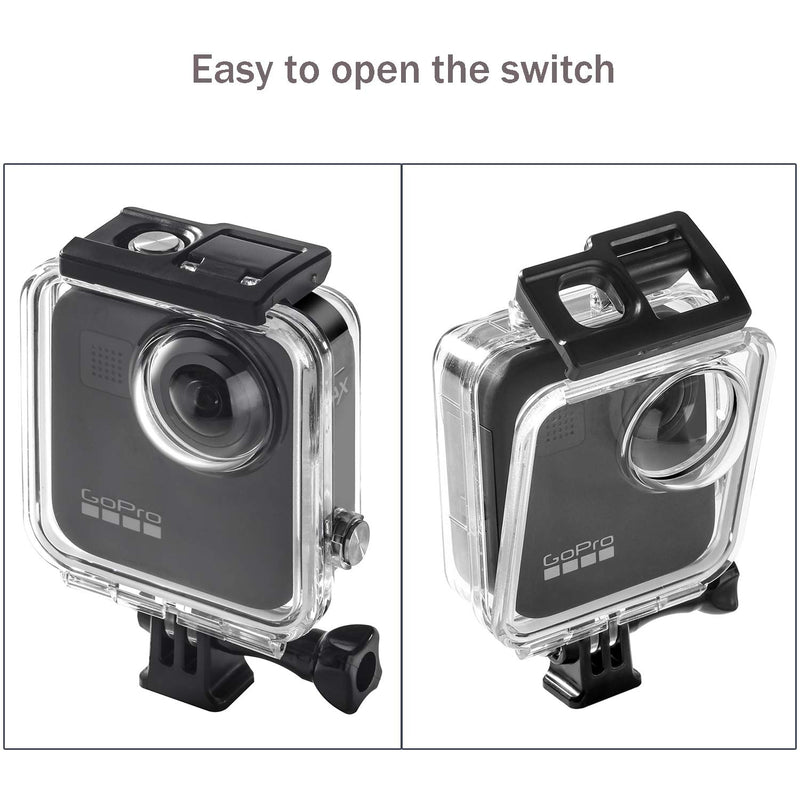  [AUSTRALIA] - Waterproof Housing Case for Gopro Max Action Camera, Underwater Diving Protective Shell 30M with Bracket Accessories MAX waterproof case