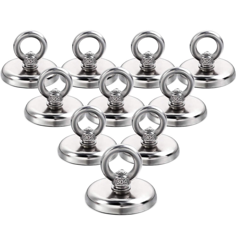  [AUSTRALIA] - DIYMAG Magnetic Hooks, 100 lbs Heavy Duty Rare Earth Neodymium Magnet Hooks with Countersunk Hole Eyebolt for Workplace, Home, Kitchen, Office and Garage, 10 Packs 100lbs Magnetic Hooks-10P