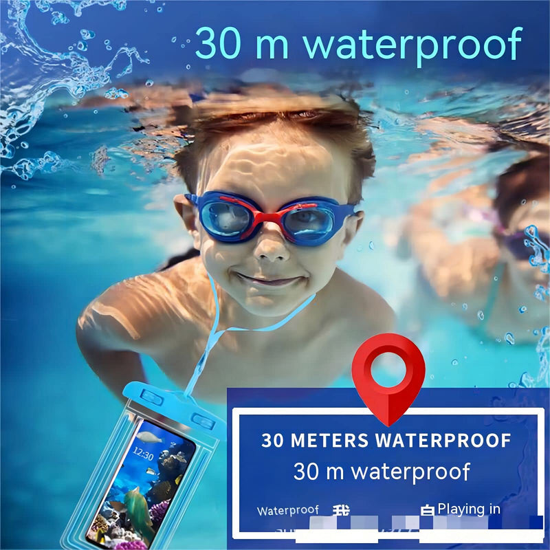  [AUSTRALIA] - Floating Waterproof Phone Pouch, Mobile Water Cover Cover for Playing in Water Park, Suitable for Swimming, Kayaking, Beach - Transparent Touch Screen Compatible Set