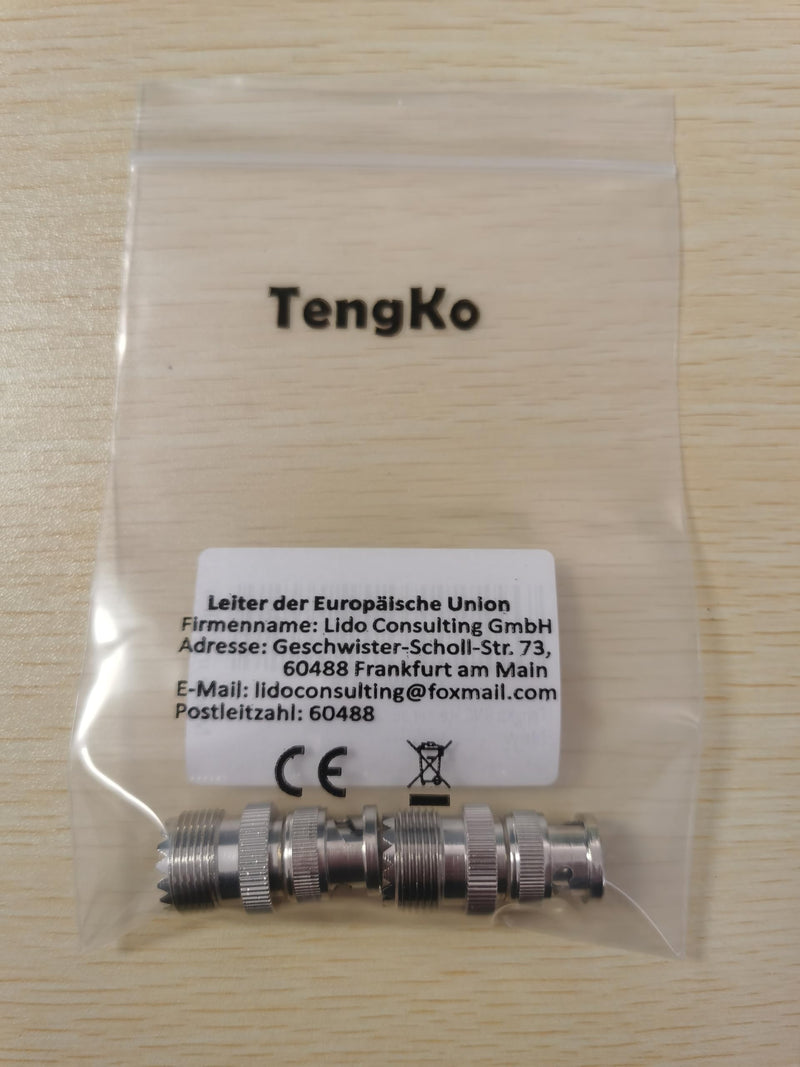  [AUSTRALIA] - TengKo BNC Male to UHF Female SO-239 SO239 Adapter Connector RF Coaxial Coax Adapter for Antenna Coaxial Cable Radio Scanner (2 Pack) 2 Pack